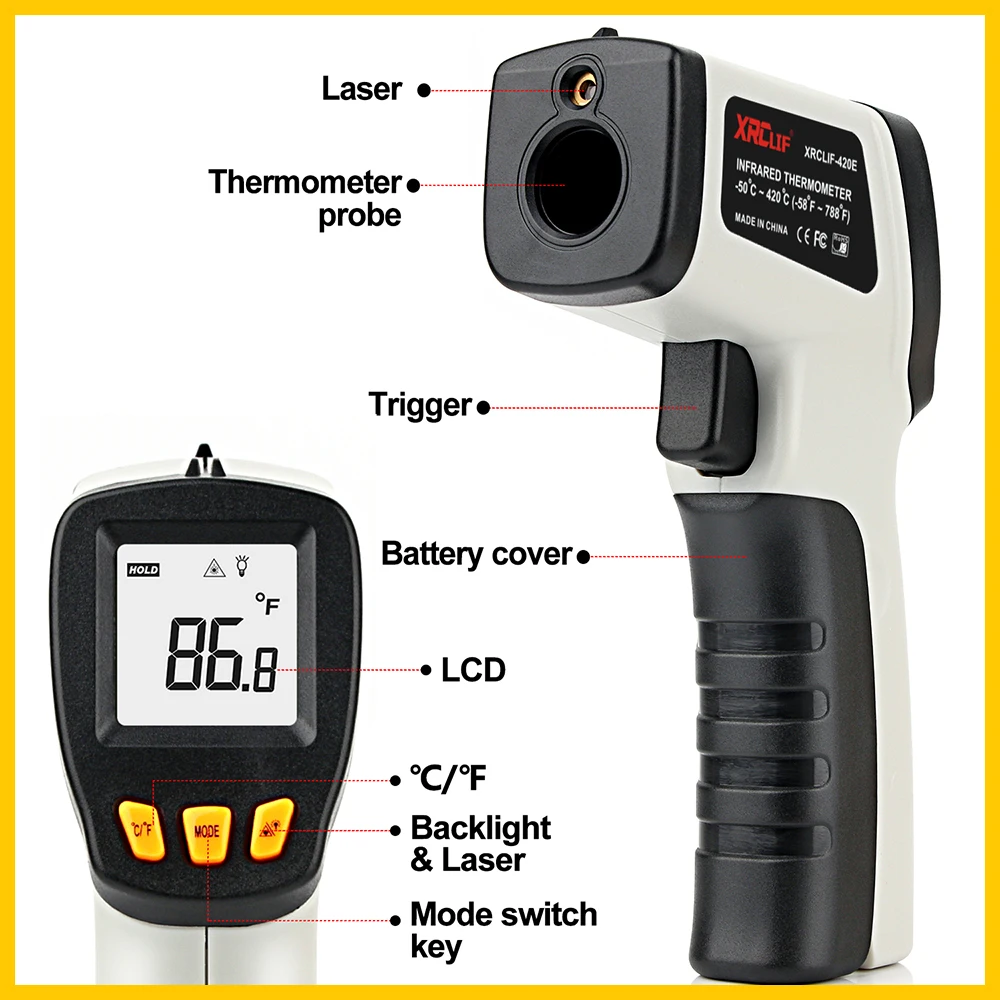 XRCLIF Infrared Thermometer No - đánh giá và giá Industrial Laser Thermometer